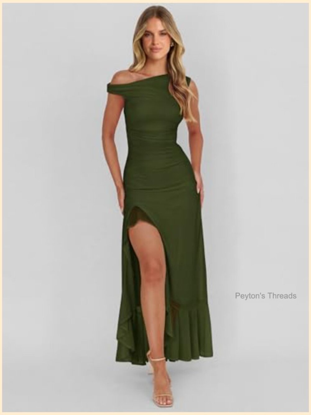 Off Shoulder Formal Dress Floral Mesh Bodycon Ruched Split Maxi Dress - Picture 3 of 7